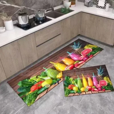 2 in 1 Polyester Absorbent Kitchen Mat10 2 in 1 Polyester Absorbent Kitchen Mat Set – Long Runner + Small Floor Mat