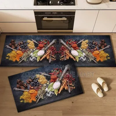 2 in 1 Polyester Absorbent Kitchen Mat15 2 in 1 Polyester Absorbent Kitchen Mat Set – Long Runner + Small Floor Mat