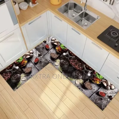 2 in 1 Polyester Absorbent Kitchen Mat18 2 in 1 Polyester Absorbent Kitchen Mat Set – Long Runner + Small Floor Mat