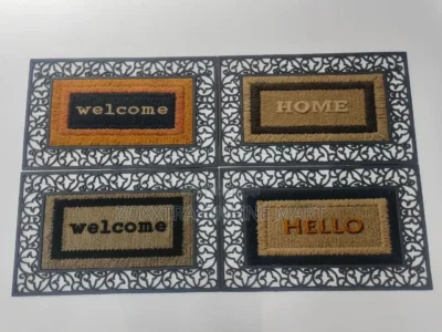 205828209_MTI4MC05NTktNGY5NDVhYzUxYQ Hello Door Mat with decorative border