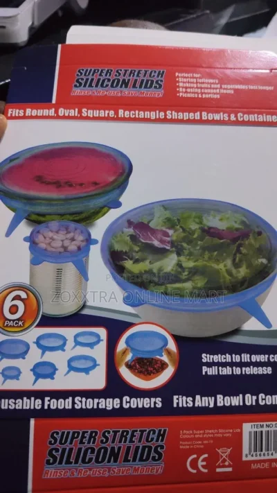 6-Piece Super Stretch Silicone Lid Set packaging 6-Piece Super Stretch Silicone Lid Set packaging
