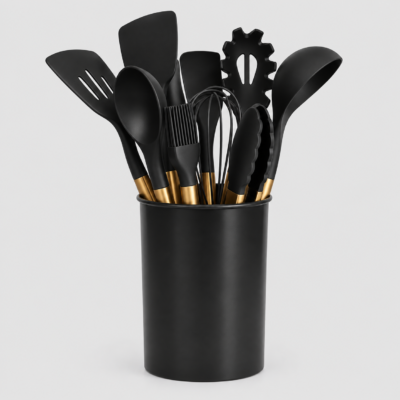 12pcs Silicone Kitchen Utensil Set With Holder