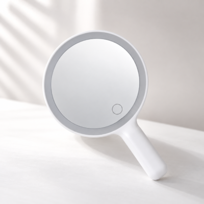 Round LED Lighted Handheld Makeup Mirror Round LED Lighted Handheld Makeup Mirror