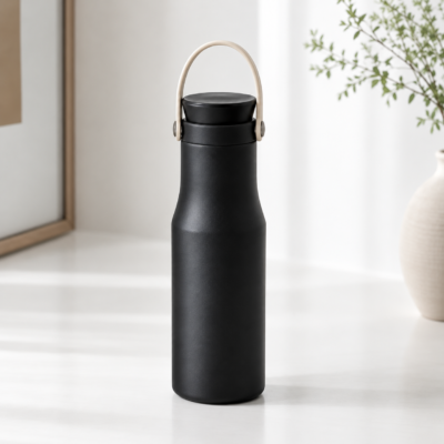 700ml Portable Insulated Water Bottle With Carry Handle 700ml Portable Insulated Water Bottle With Carry Handle black