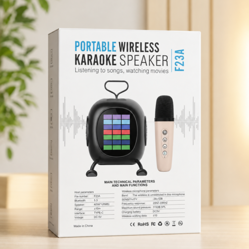 ChatGPT Image Sep 12, 2026, 03_15_56 PM Portable Wireless Karaoke Speaker With Microphone F23A
