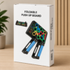 Foldable push-up board with detachable handles and grip pads