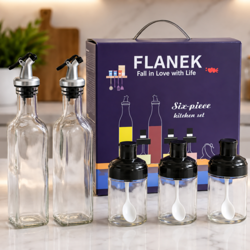 FLANEK 5-in-1 Kitchen Set with oil bottles and spice jars FLANEK 5-in-1 Kitchen Set with oil bottles and spice jars