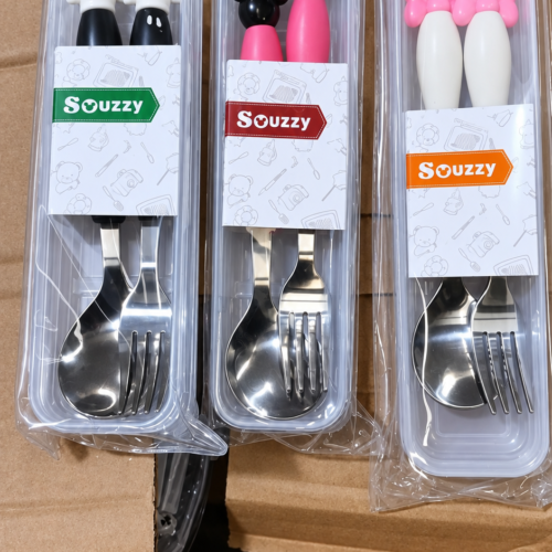 Kids Spoon and Fork Cutlery Set With Storage Case Kids Spoon and Fork Cutlery Set With Storage Case
