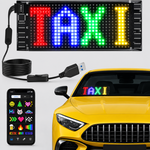 Smart Car LED Sign displaying TAXI text Smart Car LED Sign displaying TAXI text