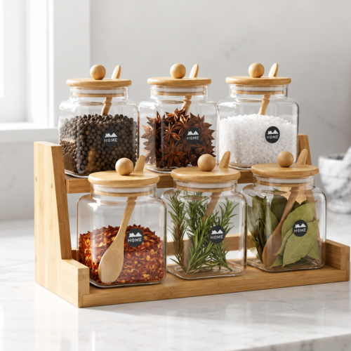 6-Piece Glass Food Storage Set With Bamboo Lids