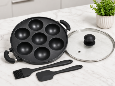 4-Piece Non-Stick Masa Pan Set With Glass Lid 4-Piece Non-Stick Masa Pan Set With Glass Lid