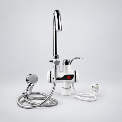 Instant Electric Water Heater Tap with curved faucet and digital display Instant Electric Water Heater Tap with curved faucet and digital display