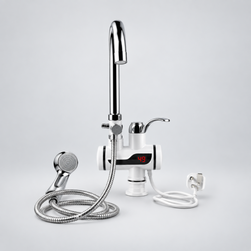 Instant Electric Water Heater Tap with curved faucet and digital display Instant Electric Water Heater Tap with curved faucet and digital display