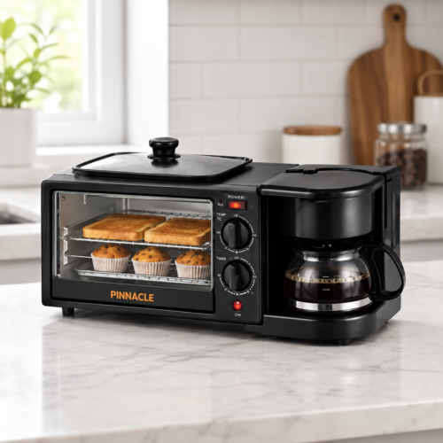 Pinnacle 3-in-1 Breakfast Maker with oven coffee maker and hot plate Pinnacle 3-in-1 Breakfast Maker with oven coffee maker and hot plate