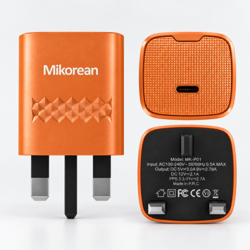 ChatGPT Image Sep 24, 2026, 05_51_32 PM (2) Mikorean USB-C fast charger with 3-pin plug