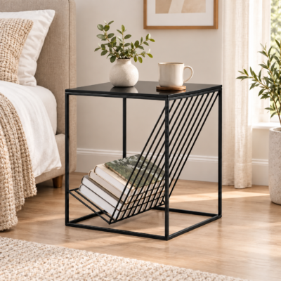 ChatGPT Image Sep 8, 2026, 10_11_56 AM Modern Side Table with Magazine Book Rack