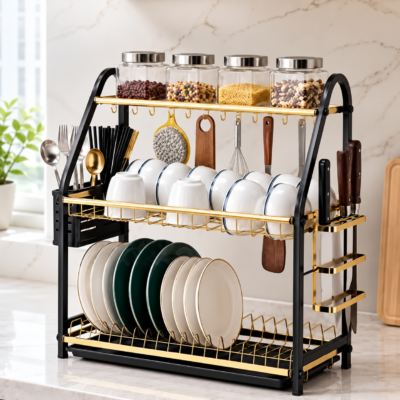 ChatGPT Image Sep 9, 2026, 09_34_19 PM (2) 3-Tier Multifunctional Dish Drying Rack with knife rack and hooks