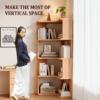 Tall Corner Bookshelf beside study desk
