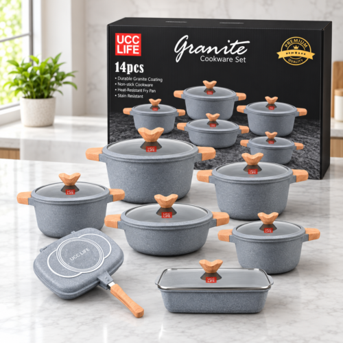 ChatGPT Image Sep 9, 2026, 10_39_39 AM (2) UCC Life 14-Piece Granite Non-Stick Cookware Set