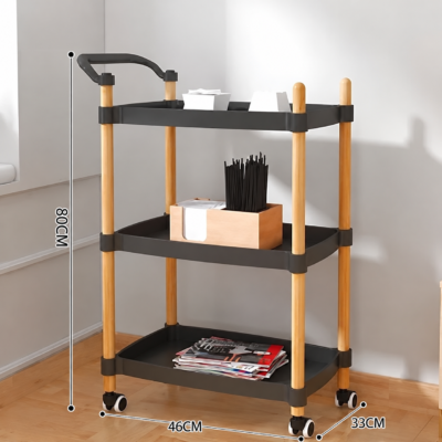 3-Tier Rolling Storage Cart – Mobile Multipurpose Organizer with Wheels