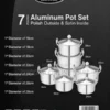 Dzire 7 Pieces Aluminium Pot Set 2 Dzire 7-Piece Aluminium Cooking Pot Set with matching lids