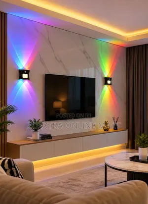 Four-Head Motion Sensor Ambient Wall Light 2 Four-Head Motion Sensor Ambient Wall Light – RGB & Warm Up/Down Wall Lamp