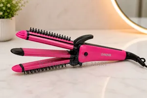 Pink Nova 3-in-1 Hair Styler opened for curling and straightening Pink Nova 3-in-1 Hair Styler opened for curling and straightening