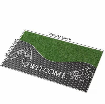 Welcome Entrance Doormat Black Welcome Entrance Doormat 70cm x 40cm
