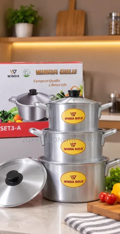 Winda Gold 3-Piece Cooking Pot Set (S) 2 Winda Gold 3-Piece Cooking Pot Set