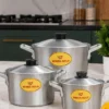 Winda Gold 3-Piece Cooking Pot Set (S) 3 Winda Gold Set 3A aluminium cooking pots