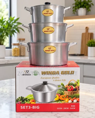 Winda Gold 3-Piece Large Cooking Pot Set Winda Gold 3-Piece Large Cooking Pot Set