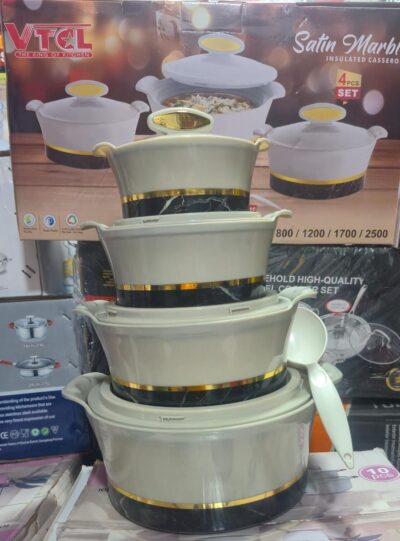 VTCL Satin Marble 4-in-1 insulated casserole set with serving spoon VTCL Satin Marble 4-in-1 insulated casserole set with serving spoon