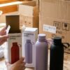 Reusable 500ml stainless steel bottle with screw cap and carry loop