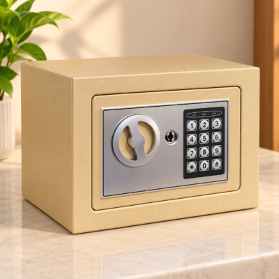 Champagne gold digital steel safe box with electronic keypad