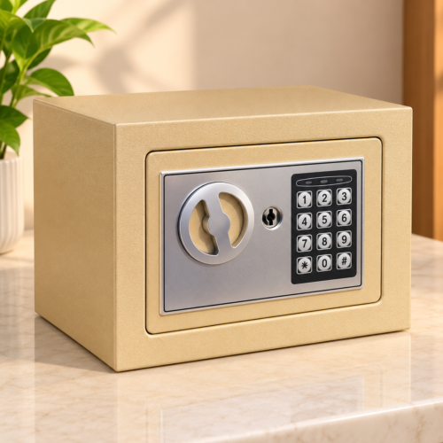 Champagne gold digital steel safe box with electronic keypad
