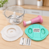 2L hand-push food processor set with bowl, blades, slicer and grater