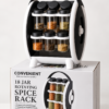 18-Jar Rotating Spice Rack with packaging and carry handle